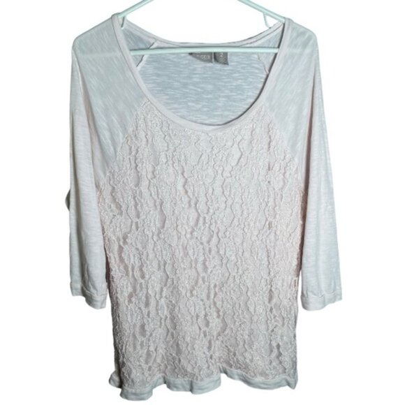 Chico s Large Blouse Top Casual Pink Lace Lightweight Shirts Contemporary Floral - Picture 4 of 9